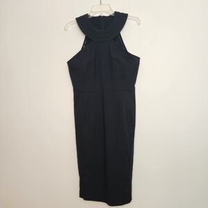 Cynthia Steffe black LBD dress round collar sleevless